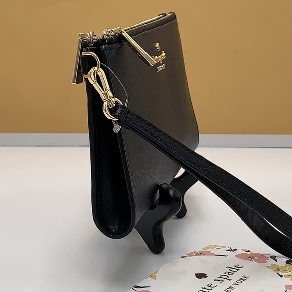KATE SPADE Madison Double Zip Wristlet BLACK COLOR - Picture 6 of 14